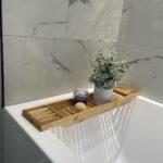Bamboo Bath Caddy Tray Wooden Bathroom Rack Tub Tidy Shelf Storage Organizer photo review