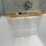 Bamboo Bath Caddy Tray Wooden Bathroom Rack Tub Tidy Shelf Storage Organizer photo review