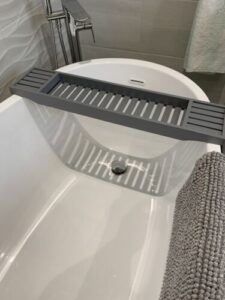 Bamboo Bath Caddy Tray Wooden Bathroom Rack Tub Tidy Shelf Storage Organizer photo review