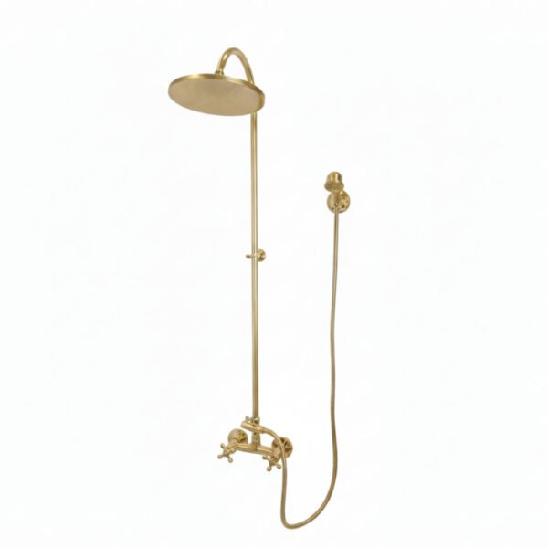 Unlacquered Solid Brass Shower System Set