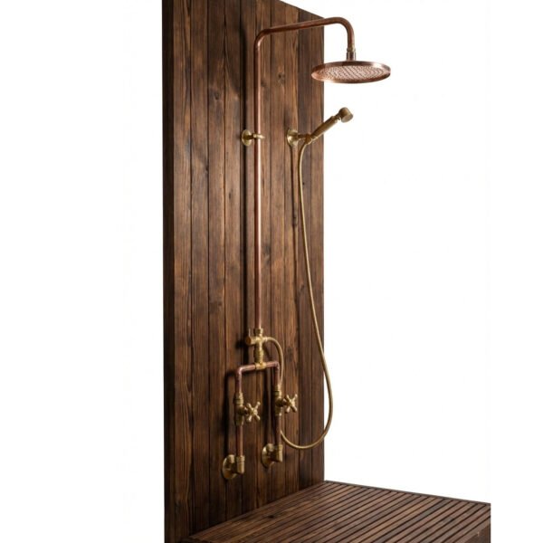 Unlacquered Solid Copper Shower System